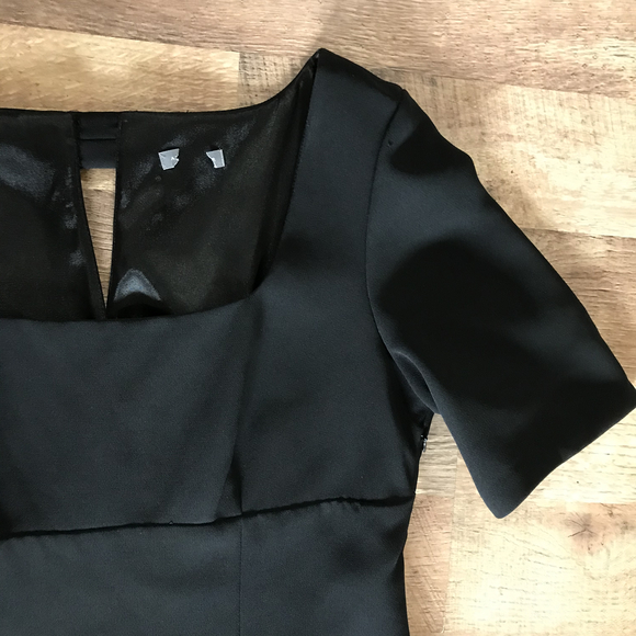 Ann Taylor black bow back square neck dress - Picture 4 of 6